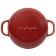 thumbnail image 6 of Crock Pot Artisan 5 Quart Cast Iron Braiser Everyday Pan With Borasilicate Lid - Red, 6 of 9