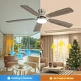 thumbnail image 4 of 52-inch Brush Nickel Ceiling fan with Light & Remote Color Changing Reverse Airflow Ceiling Fan, 4 of 7