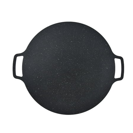 

Mgaxyff Cooking Round Grill Korean BBQ Grill Pan Iron Nonstick Heat Resistant Round Grilling Tray for Pork Belly Pancakes