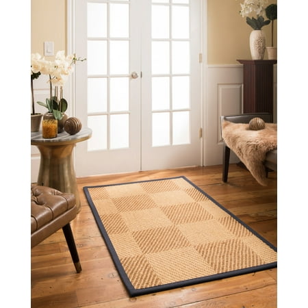 Naturalarearugs Osaka Custom Sisal Rug 5 X 7 Midnight Blue Border Naturalarearugs Osaka Custom Sisal Rug 5 X 7 Midnight Blue Border