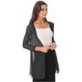 thumbnail image 3 of Alvivi Women's Long Sleeve Open Front Cardigan Chiffon Bolero Shrug Sweater Cover Up Blouse Tops Black 3XL, 3 of 5