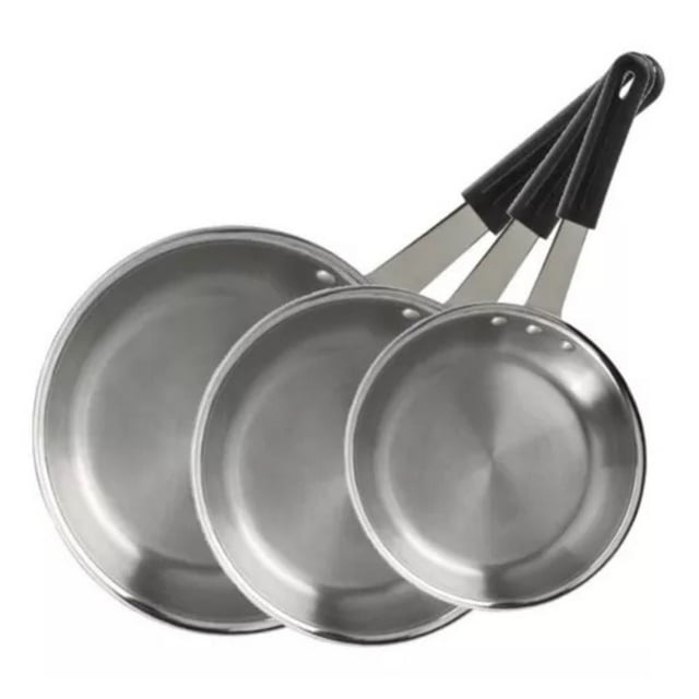 Moven Juego de Sartenes de Acero Inoxidable con Mango de Neopreno Tipo Set de Sartenes 3 Piezas