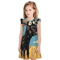 thumbnail image 1 of Balery Whimsical Cartoon Cow Camisón de princesa para niñas, pijama de algodón con mangas abullonadas, suave y bonito.-Small, 1 of 6