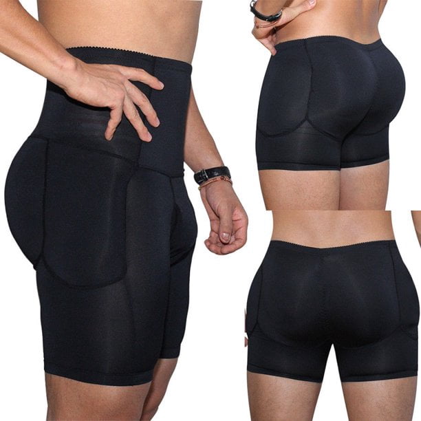 Men's Boxer Padded Butt Booster Enhancer Flat Stomach Shapewear Underwear 