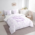 thumbnail image 3 of jejeloiu Personalized Gifts Bowtie Twin Bedding Sets 7-Piece,Letter S Bedding Comforter Set,Purple White Bow Bowknot Sheet Sets,Lightweight Room Decoration Reversible, 3 of 8