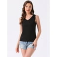 thumbnail image 3 of DARING DIVA Lace Trim Tank V Neck Sleeveless Undershirt S Black, 3 of 7