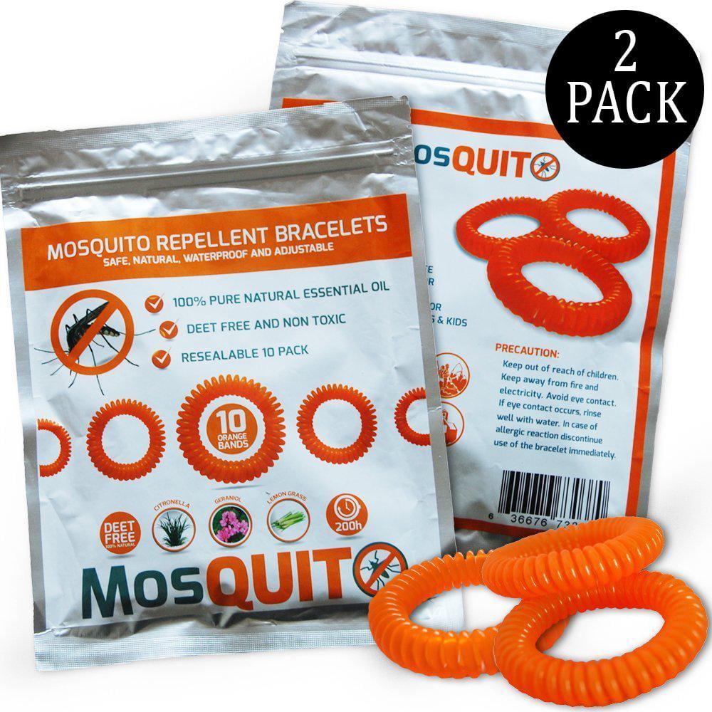 20 Piece Mosquito Repellent Bracelet Band Up To 200 Hours Per Bracelet Premium Insect Pest