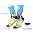 thumbnail image 4 of Masiiu Bluey Pattern Adult Crew Socks, Breathable Color-Block Mid-Calf Socks, Comfortable for Daily Wear and Sports, 4 of 6