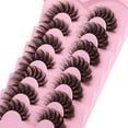 thumbnail image 3 of Mink Lashes Wispy Cat Eye Lashes Full 6D Volume False Eyelashes that Look Like Extensions 16MM Thick Soft D-Curly Fake Lashes 7 Pairs Pack, 3 of 7