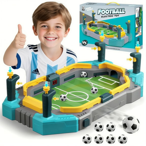 Beefunni Tabletop Foosball Game for– Portable Soccer Board Game with Sound & Scoring – Indoor Sport Toy Gift for Family & Friends