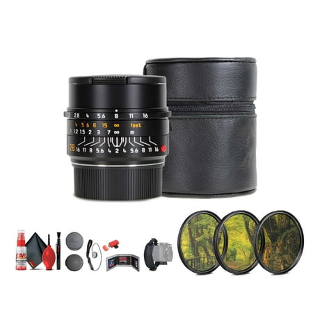 Leica Summicron-M 28mm f/2 ASPH. Lens (Leica M, 2023 Version) (11618) + Sling Backpack + Photography Software + 64GB Memory Card + Lens Filter Kit + Flexible Tripod + Cleaning Kit + Hand Strap + More