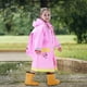 thumbnail image 5 of 1 paquete, impermeable para niñas, chaqueta impermeable, ropa larga, impermeable, transpirable, con capucha, adecuado para la escuela, senderismo, ciclismo, deportes, adecuado para niños de 130-140 c, 5 of 5