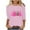 Pink, variant on Makaor Plus Size Dressy Tops for Women Crew Neck Shirts Christmas Tree Graphic 3/4 Sleeve Pullover Tees Cute Vacation Clothes