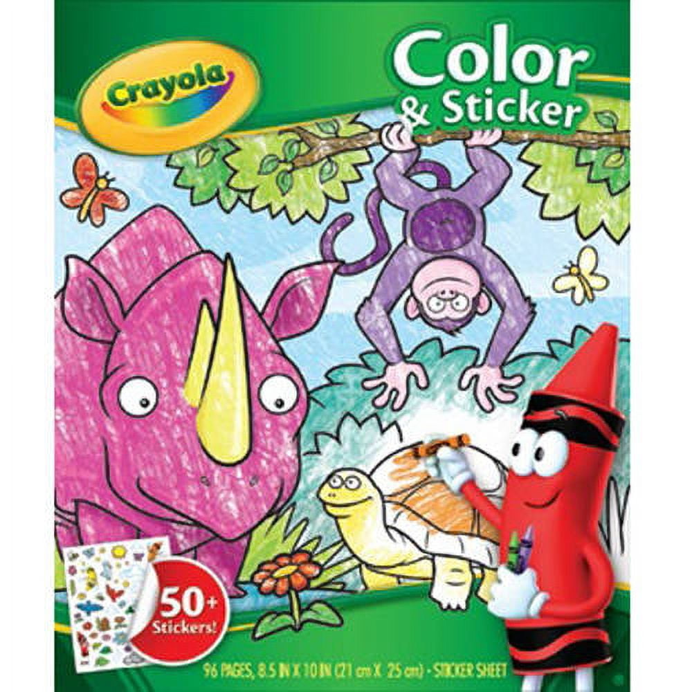 Crayola Jungle Animal Coloring Book With 50+ Stickers, Gift For Kids, 96 Pages