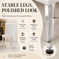 thumbnail image 6 of StnTalk White Dining Chairs Set of 4, Button Tufted Upholstered Faux Leather Dining Room Chairs with Silver Metal Legs, Modern Parsons Chairs for Kitchen and Dining Table, Easy Assembly, 6 of 7