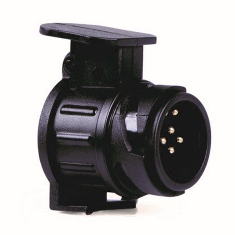 Car Trailer Truck 7 Pin Plug Adapter Converter Tow Bar Socket Black