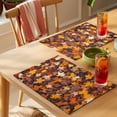 thumbnail image 4 of Maple LeafFall Placemats Set of 4 Autumn Rustic Botanical Leaves Place Mats Indoor Wipeable Table Mats Washable Cloth Dining Table Placemats for Kitchen Holiday Party Home Decor 13x19 Inch, 4 of 9