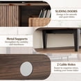 thumbnail image 5 of YUSAZENS Fluted TV Stand for 70-Inch TV, Boho Entertainment Center with Sliding Doors & Adjustable Shelves, Wooden Media Console, 5 of 7