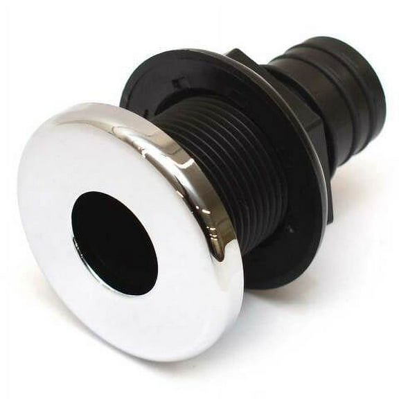 Hurricane Boat Thru-Hull Fitting | 1 1/8 Inch Black Silver
