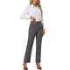 thumbnail image 2 of Pantalones largos rectos de cintura elástica con botones y cremallera de cuadros para mujer INSPIRE CHIC XL gris oscuro y negro, 2 of 6