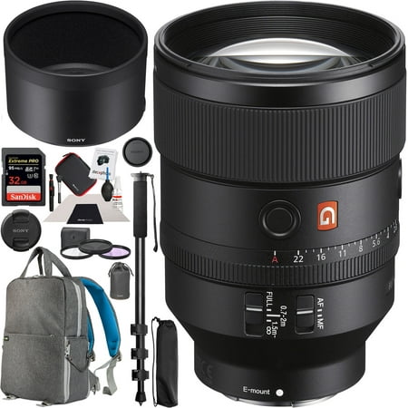 Sony FE 135mm F1.8 GM G Master Full-frame Telephoto Prime Lens for Sony E-Mount SEL135F18GM Premium Accessory Set With Deco Gear Backpack + Filter Kit + Monopod Bundle