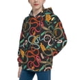 thumbnail image 2 of Pofeuu Snake And Flower Print Kids Pullover Hoodies Warm Thick Hooded Sweatshirt with Packet for Boys Girls-X-Large, 2 of 6
