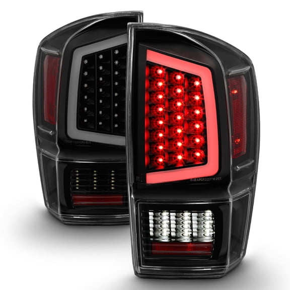 Black Smoked For 2016-2023 Toyota Tacoma Full LED Tube Tail Lights Brake Lamps