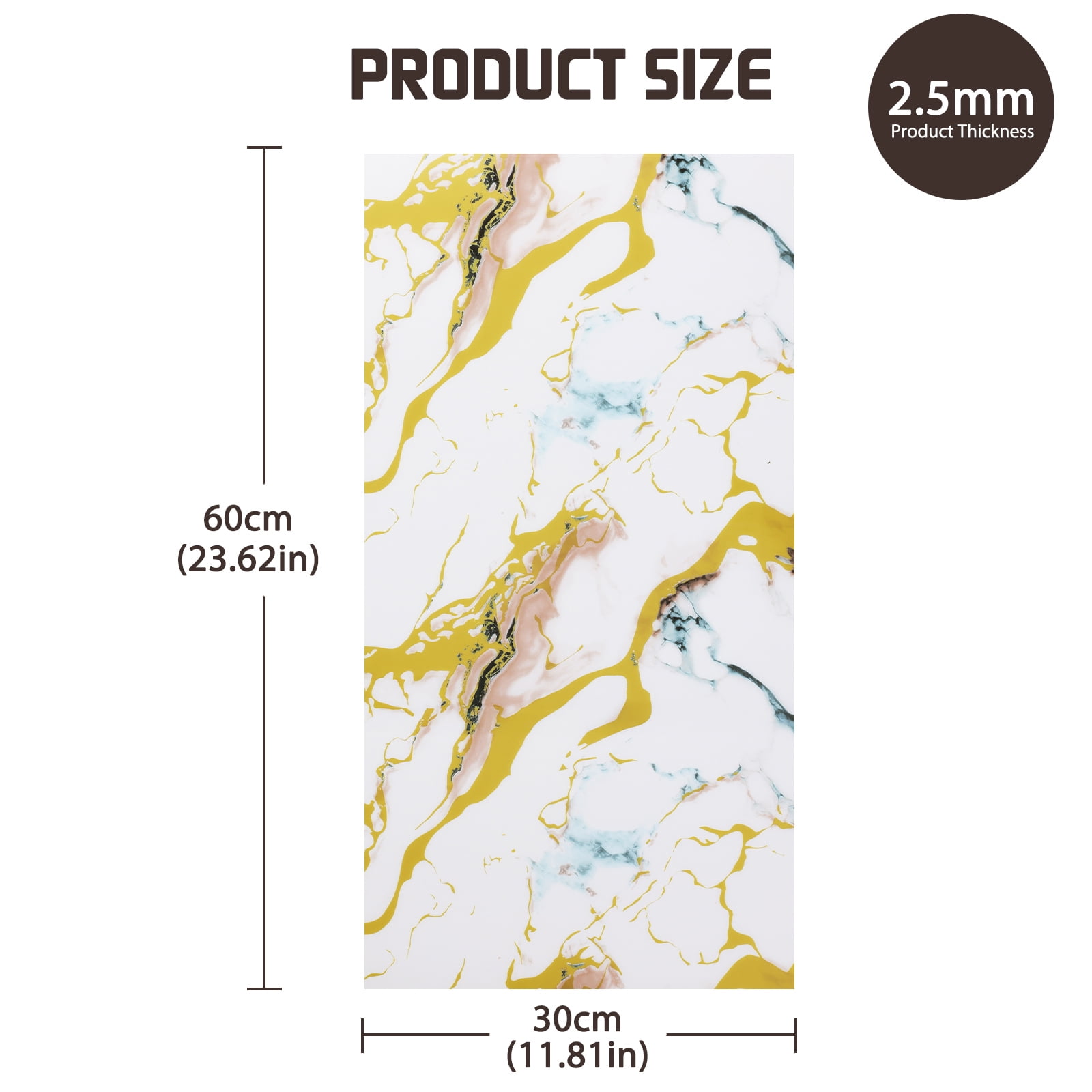 20PCS Waterproof Marble Peel and Stick Backsplash Washroom Wall Panels, Peel and Stick Tile, PVC Wall Panels for Kitchen Bathroom Living Room Bedroom Not Real Tile White