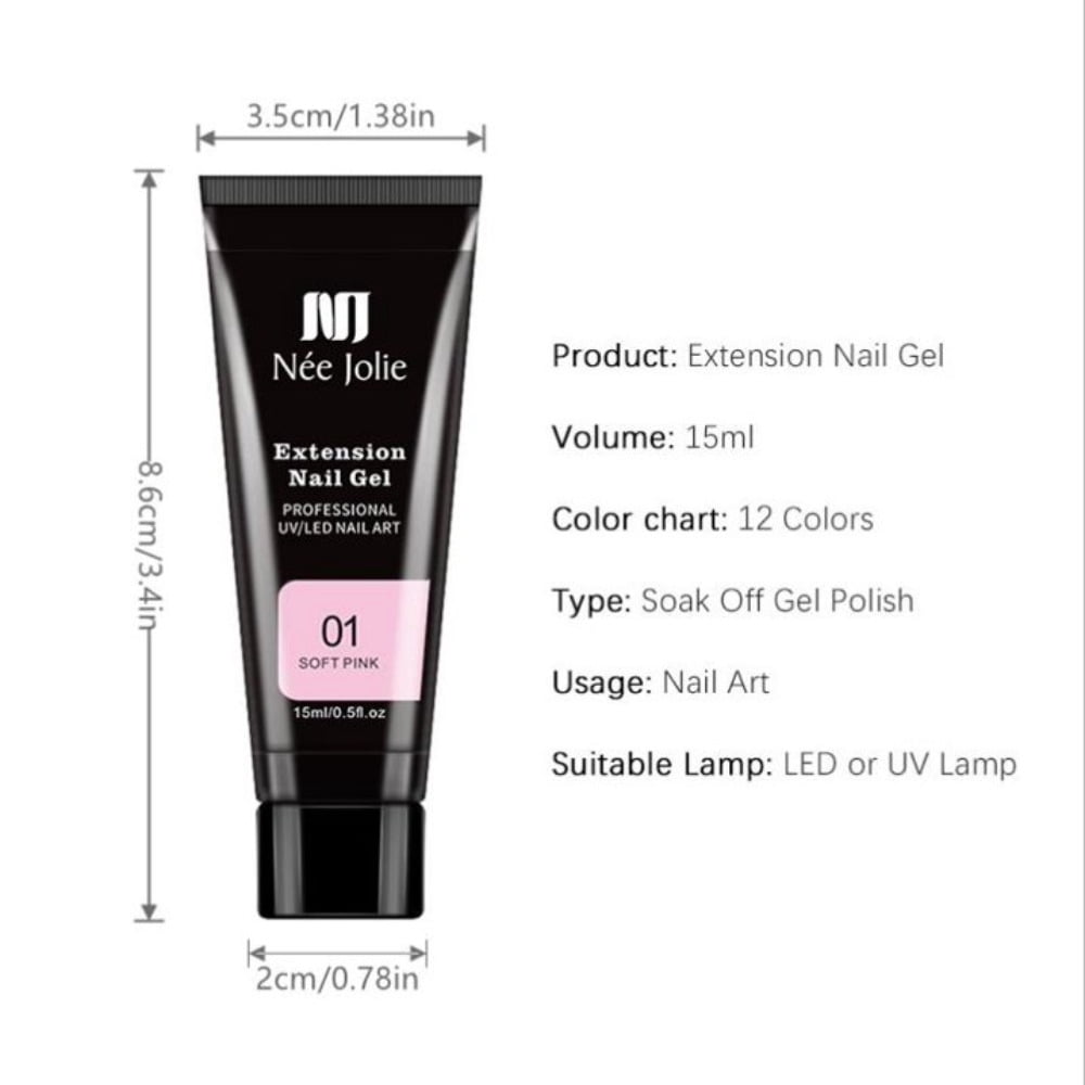 OBAZHA 10-Color Nail Extension Gel Set – Glitter & Removable UV/LED Gel, Perfect for DIY Nail Art at Home