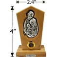 thumbnail image 3 of Holy Family Silver Plated Icon Olive Wood Stand - Medium, 3 of 3