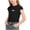 Black, variant on Girls Cotton Print Shirts Short Sleeve Crewneck Ruched Cropped Tops Tween Fashion Casual Summer T-Shirts Size 1-12 Years