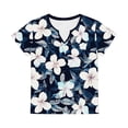 thumbnail image 7 of Hxlamzoo Women's Short Sleeve V-Neck Blouse Dressy Print Button Shirts 2026 Spring Summer Tops, 7 of 7