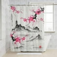 thumbnail image 1 of Sonernt Cherry Blossom Shower Curtain,Asian Japanese Style Pink Flower Bathroom Shower Curtain Watercolor Shower Curtain Polyester,with 12 Hooks,72x72 Inch, 1 of 7