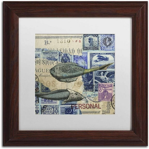 Trademark Fine Art 'Cap Cream Blue' Canvas Art by Nick Bantock, White Matte, Wood Frame