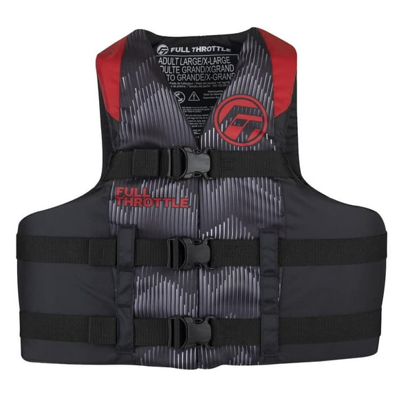 Chaleco salvavidas Full Throttle de nailon rojo para adultos, talla S/M