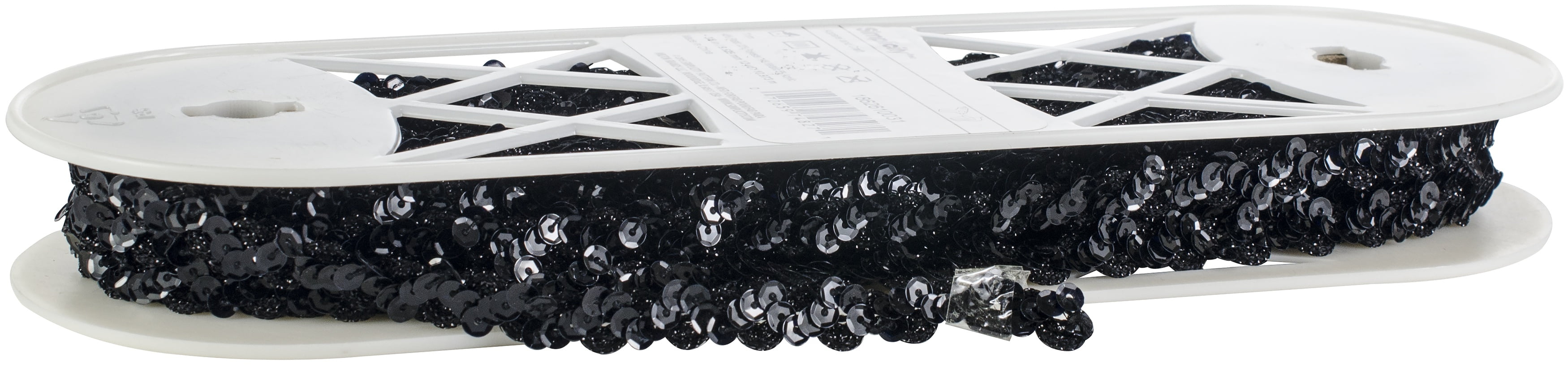Simplicity Sequined Cupped Scroll Trim .375/"x12yd-Black