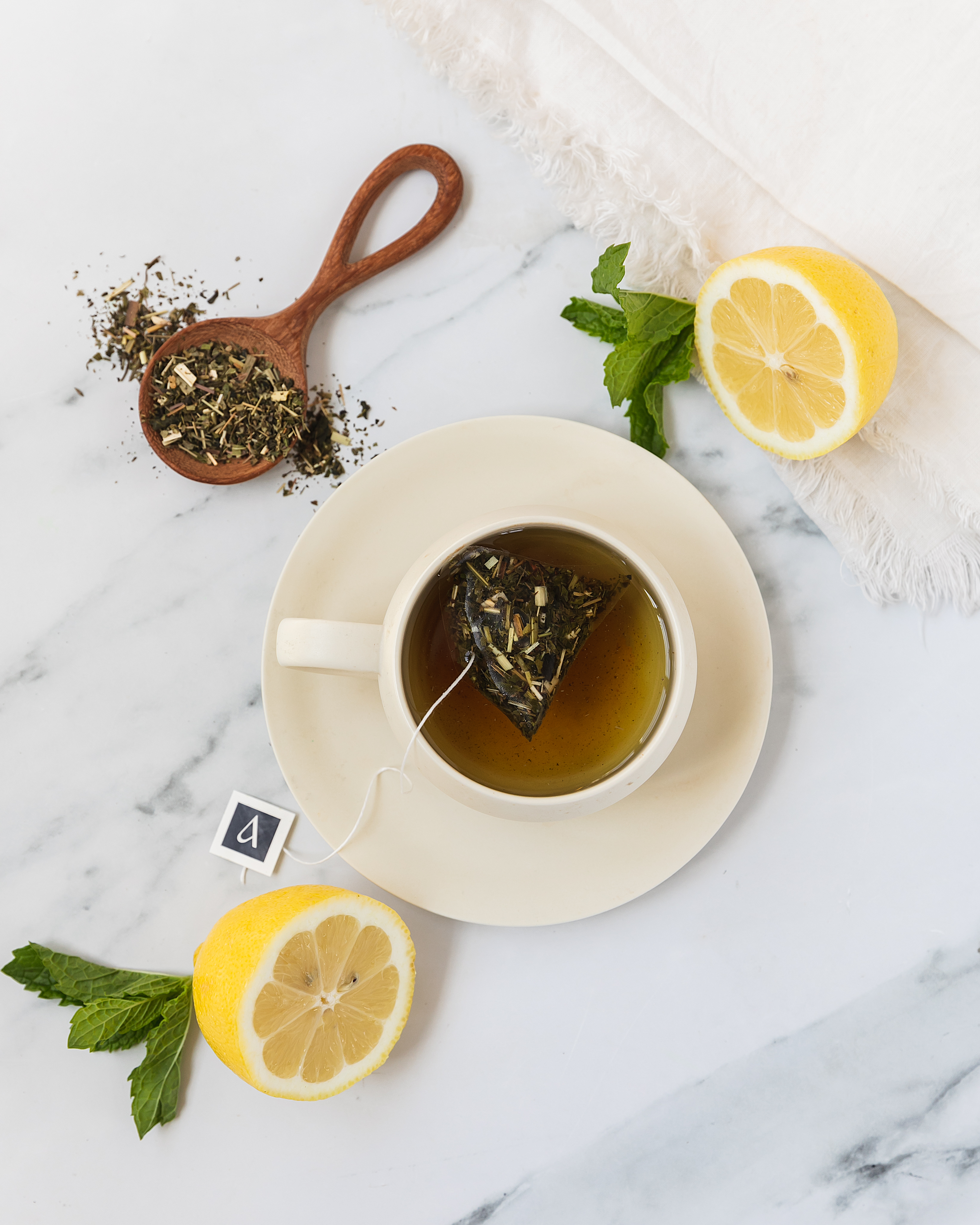 Arbata Lemon Mint Tea, 24 Pyramid Tea Bags Lightly Caffeinated Green Tea, Naturally Flavored Spearmint Tea with Lemon Undertones