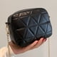 thumbnail image 4 of Bolso de mensajero a cuadros, cadena de moda, pequeñas bolsas de hombro cuadradas para el trabajo (negro), 4 of 8
