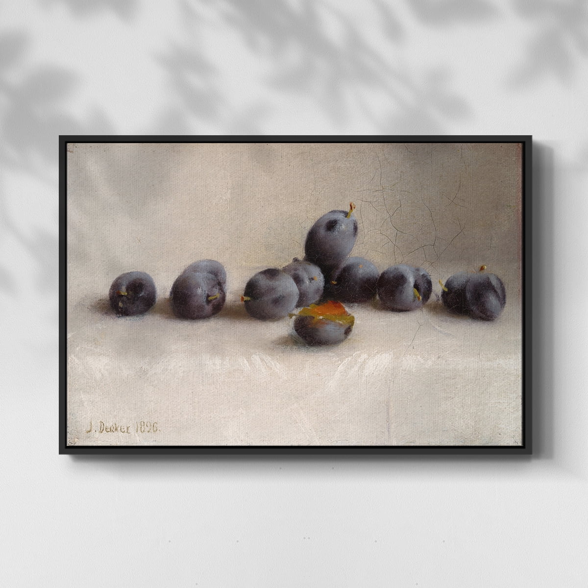 Vintage Botanical Print-XLIV By Wexford Home Framed in Black Wood Gallery Wrapped Canvas 17 in. x 25 in.