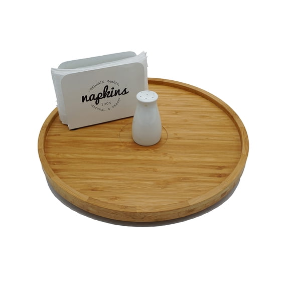 CHAROLA GIRATORIA DE BAMBU LAZY SUSAN 35CM DIAMETRO