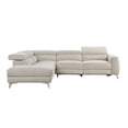 thumbnail image 3 of Lexicon Bienvenue Textured Fabric 2-Piece Power Reclining Sectional in Beige, 3 of 8