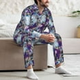 thumbnail image 7 of Fotbe Purple Marble Texture Pattern Long Sleeve Pajama Set for Men,Sleepwear Set,2-piece Loungewear Set,Soft PJs Comfy Nightwear with Pockets-XX-Large, 7 of 7