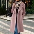 thumbnail image 2 of Levmjia Women's Double Breasted Pea Coat Notch Lapel Long Trench Coat Lined Button Pockets Knee Length Casual Winter Outerwear, 2 of 9