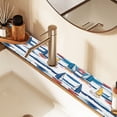 thumbnail image 2 of Yayeee Faucet Mat for Kitchen Sink 30" Diatomite Long Splash Guard Pad, Dark Blue Hand Drawn Sailboats, 2 of 7