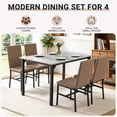 thumbnail image 6 of 5 Piece Dining Set, Modern Dining Table and Chairs Set for 4, Kitchen Counter Height Dining Table Set with 4 Upholstered Chairs, for Small Space, Breakfast Nook, D9265, 6 of 8