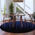 thumbnail image 4 of Round Area Rugs Collection 7 Ft, Navy Blue Black Ombre Non-Slip Residential Carpet, Modern Abstract Striped Gradient Indoor Crawling Mats Runner Rugs for Living Room/Dining Room/Bedroom, 4 of 9