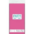 thumbnail image 3 of Hot Pink Rectangular Plastic Table Cover, 54" x 108", 3 of 3