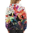 thumbnail image 6 of Xoenoiee Hooded Sweatshirt Splatter Watercolor Butterfly Print Pullover Hoodies for Kids Long Sleeve Tops Fall Winter Sportwear Cosy Activewear with Kangaroo Pocket for Workout, S, 6 of 7