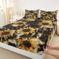 thumbnail image 3 of Castle Fairy Female Men Floral Sunflower Bed Sheets,Geometric Honeycomb King Sheets, 3 of 7