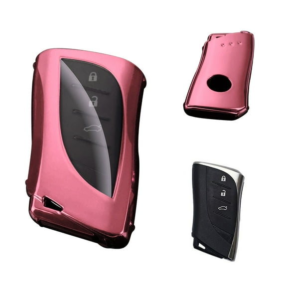 Xotic Tech Pink TPU Key Fob Shell Full Cover Case, Compatible with Lexus ES350 ES300h LC500 LC 500h LS500 LS500h UX250h GX460 UX200 Smart Keyless Entry Key